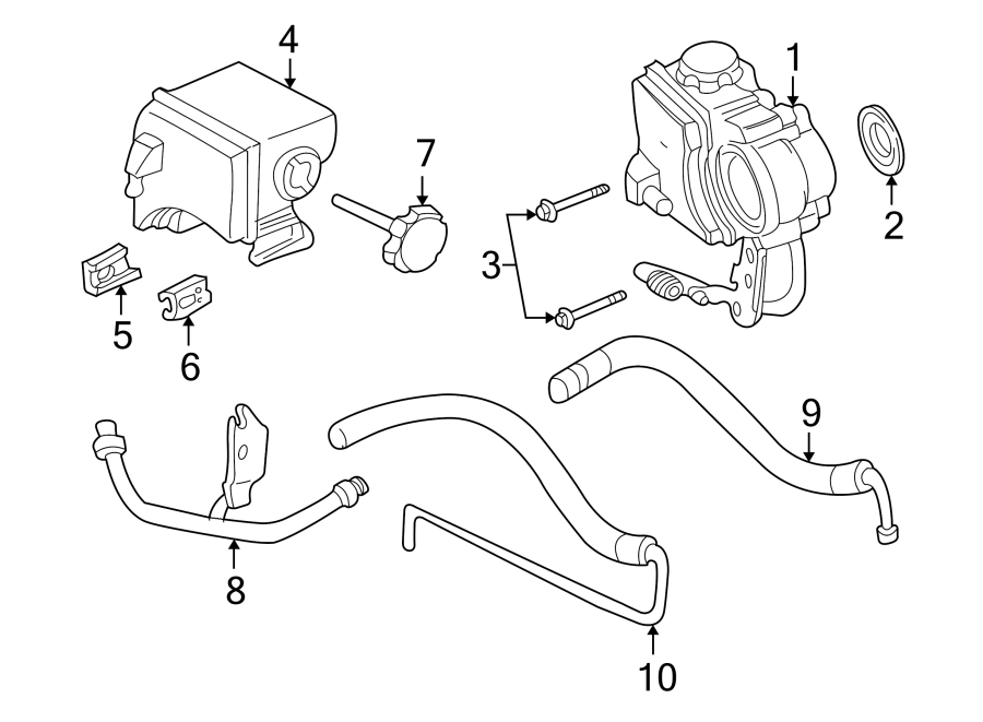 Diagram STEERING GEAR & LINKAGE. PUMP & HOSES. for your 2005 Chevrolet Silverado 1500 Hybrid Extended Cab Pickup Fleetside  