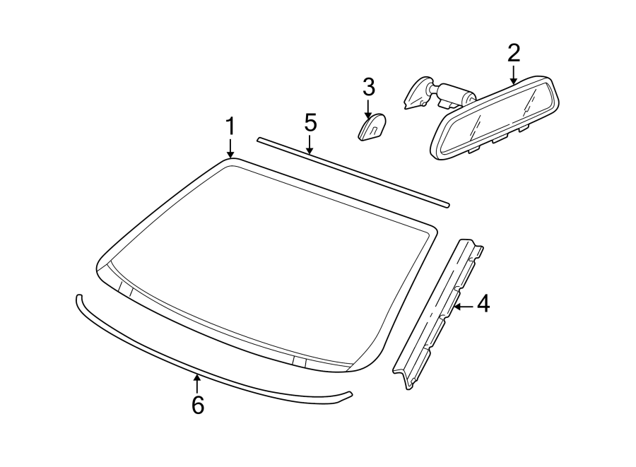 4WINDSHIELD. GLASS. REVEAL MOLDINGS.https://images.simplepart.com/images/parts/motor/fullsize/FQ99165.png