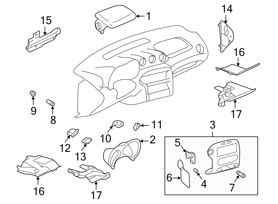 Diagram INSTRUMENT PANEL COMPONENTS. for your 2009 Chevrolet Silverado   