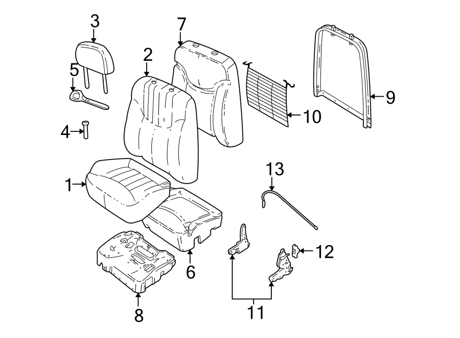 12SEATS & TRACKS. FRONT SEAT COMPONENTS.https://images.simplepart.com/images/parts/motor/fullsize/FQ99198.png