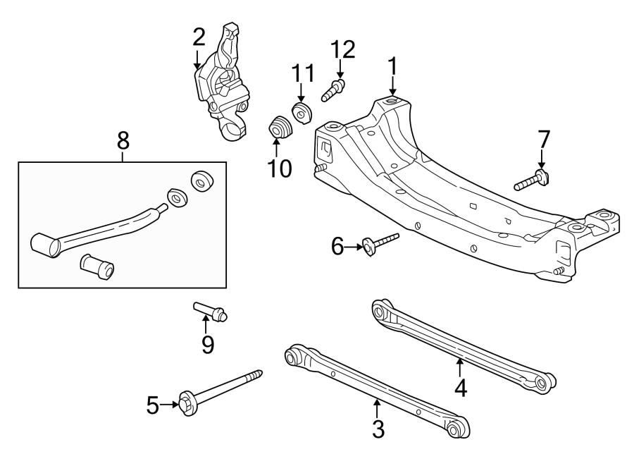 Diagram REAR SUSPENSION. SUSPENSION COMPONENTS. for your 2015 GMC Sierra 2500 HD 6.0L Vortec V8 A/T 4WD SLE Standard Cab Pickup 