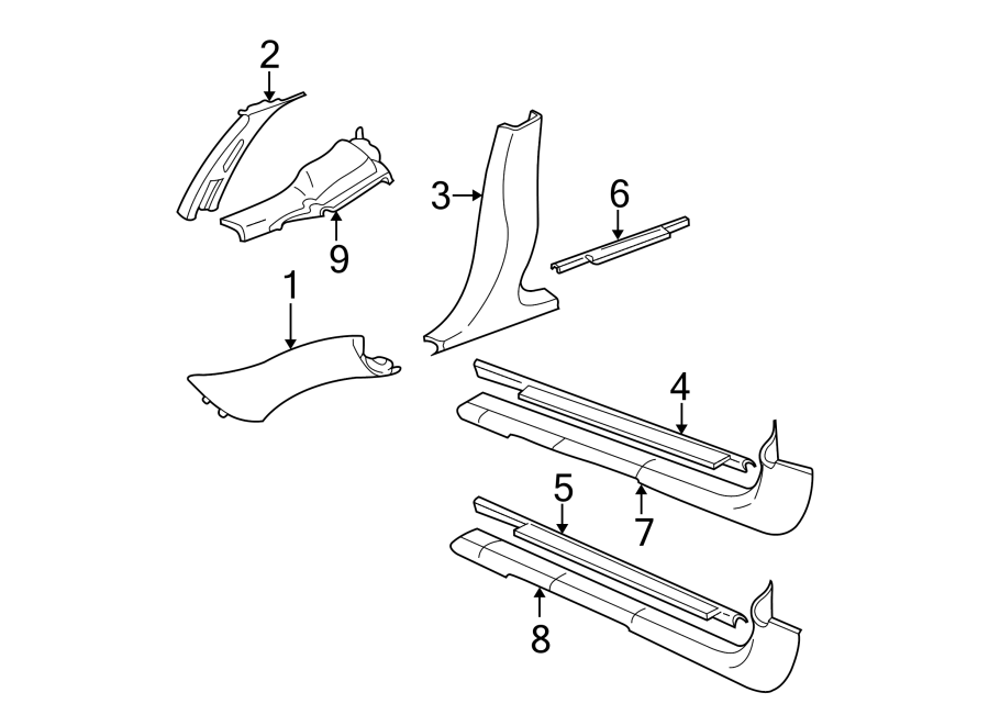 2Pillars. Rocker & floor. Interior trim.https://images.simplepart.com/images/parts/motor/fullsize/FQ99450.png