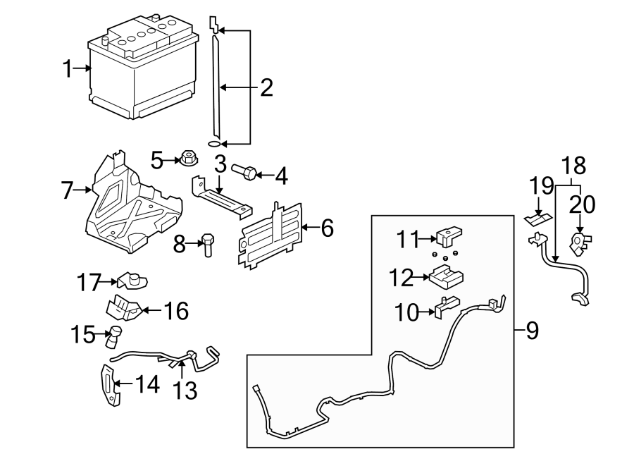 Diagram BATTERY. for your 2018 GMC Sierra 2500 HD 6.0L Vortec V8 A/T RWD SLE Extended Cab Pickup Fleetside 