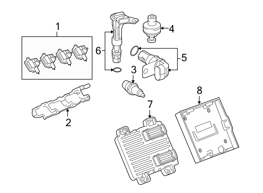 Diagram IGNITION SYSTEM. for your 2022 Chevrolet Spark 1.4L Ecotec CVT LT Hatchback 