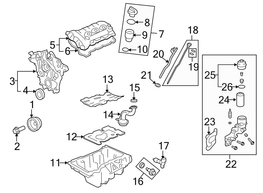 Diagram ENGINE PARTS. for your 2005 Chevrolet Corvette   