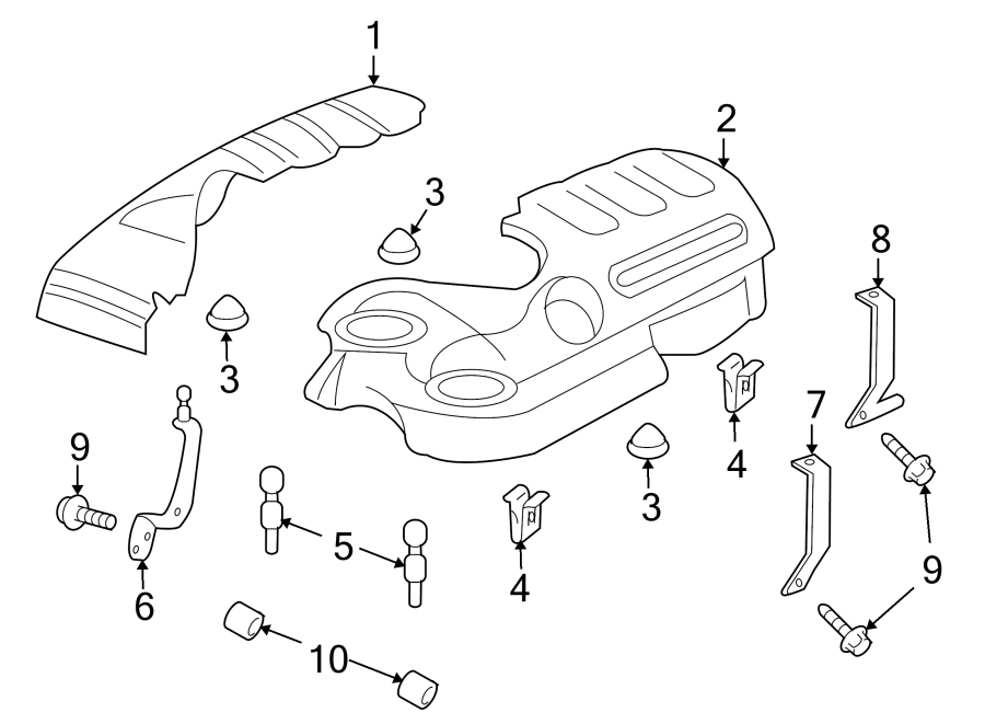 Diagram ENGINE APPEARANCE COVER. for your 2014 GMC Sierra 2500 HD 6.0L Vortec V8 CNG A/T RWD WT Standard Cab Pickup 