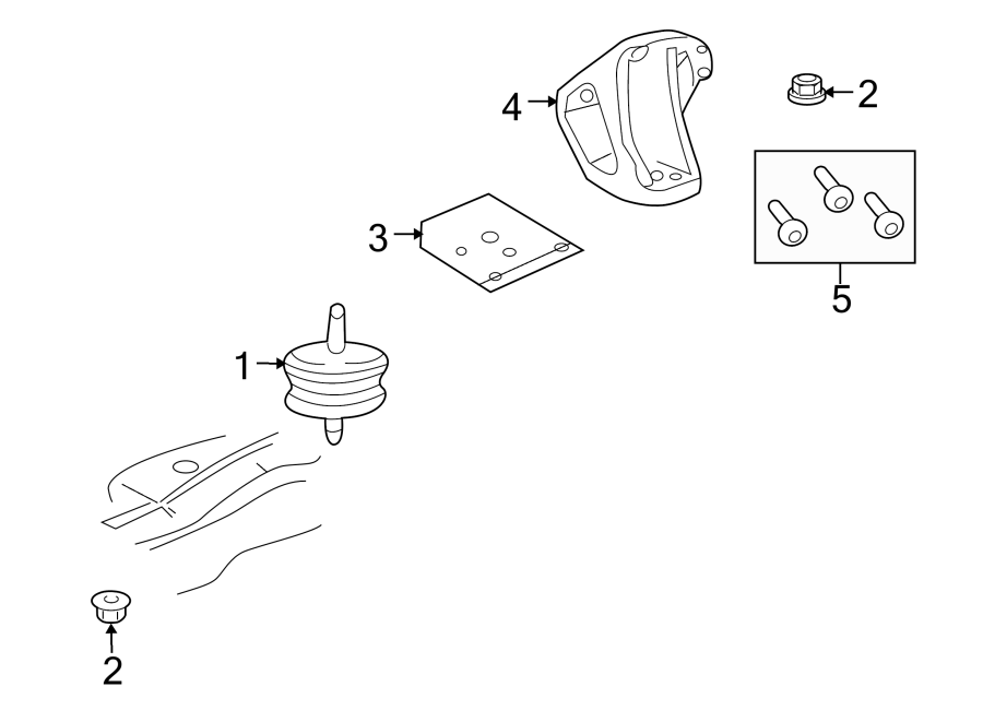 Diagram ENGINE & TRANS MOUNTING. for your 2014 GMC Sierra 2500 HD 6.6L Duramax V8 DIESEL A/T 4WD WT Standard Cab Pickup 