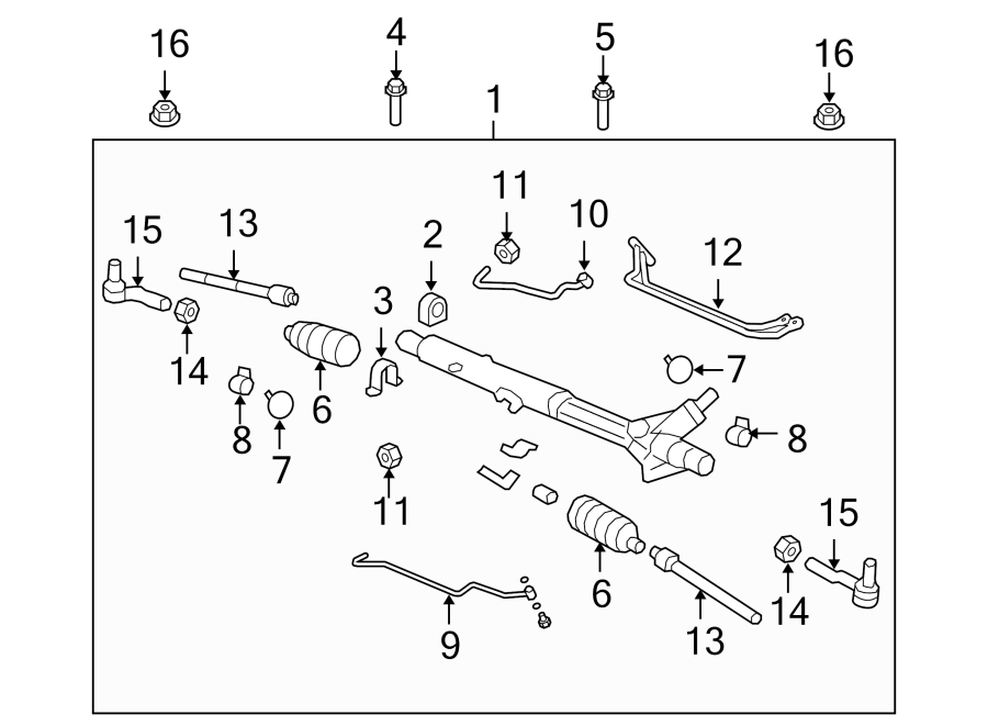 Diagram STEERING GEAR & LINKAGE. for your 2014 GMC Sierra 2500 HD 6.6L Duramax V8 DIESEL A/T 4WD WT Standard Cab Pickup 