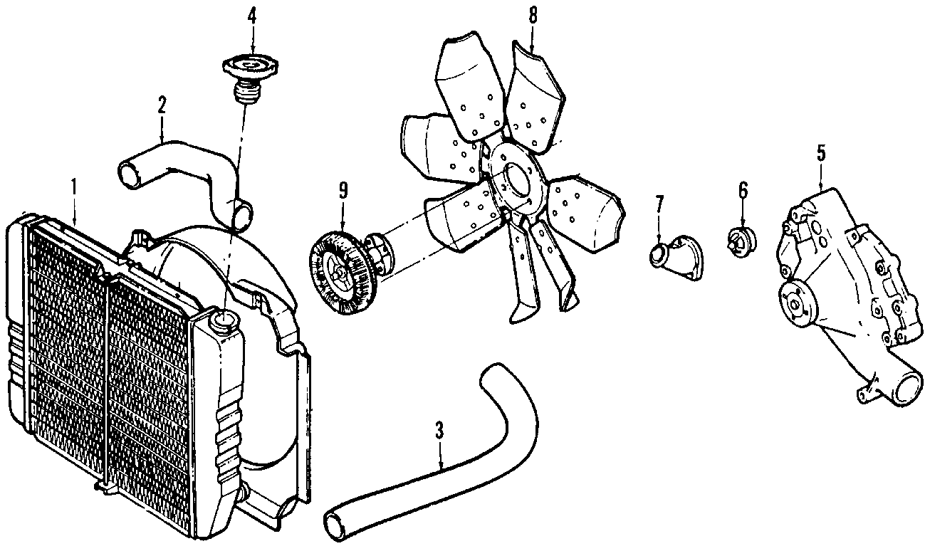 Diagram COOLING SYSTEM. COOLING FAN. WATER PUMP. for your Ford Expedition  