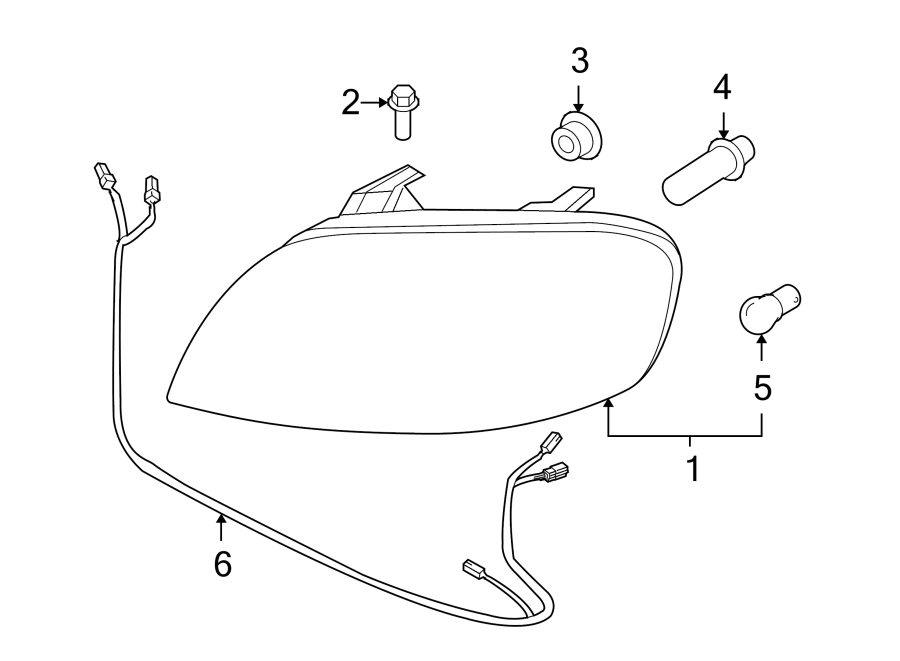 Diagram FRONT LAMPS. HEADLAMP COMPONENTS. for your 2005 Chevrolet Malibu   