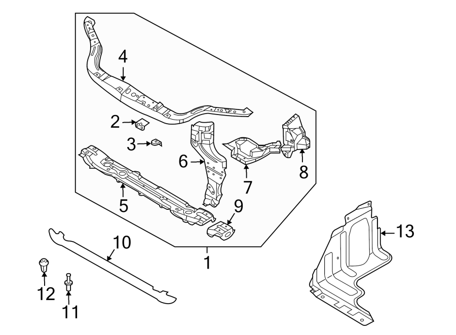 Diagram RADIATOR SUPPORT. for your 2021 Chevrolet Corvette   