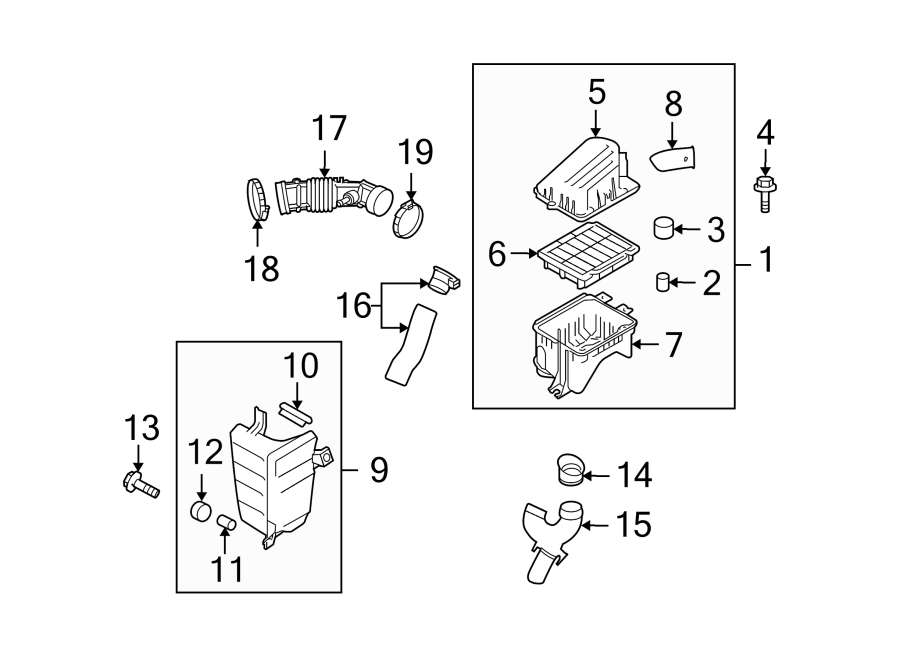 Diagram ENGINE / TRANSAXLE. AIR INTAKE. for your Chevrolet Spark  