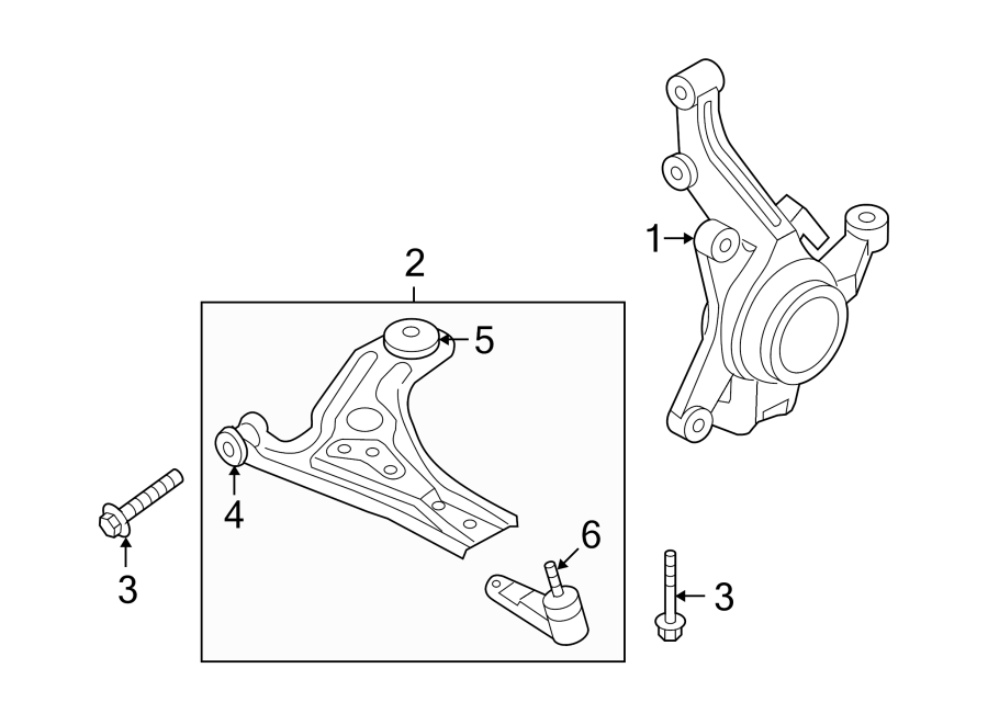 Diagram FRONT SUSPENSION. SUSPENSION COMPONENTS. for your 2004 GMC Sierra 2500 HD 6.0L Vortec V8 CNG M/T 4WD SLT Extended Cab Pickup Fleetside 