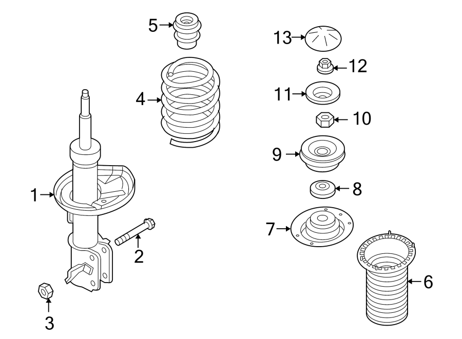 Diagram FRONT SUSPENSION. STRUTS & COMPONENTS. for your 2016 GMC Sierra 2500 HD 6.0L Vortec V8 FLEX A/T RWD SLT Extended Cab Pickup Fleetside 