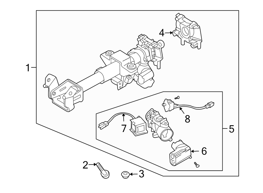 Diagram STEERING COLUMN ASSEMBLY. for your 2023 Chevrolet Corvette   