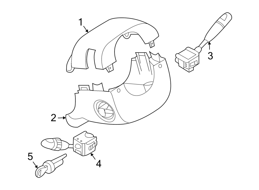 Diagram STEERING COLUMN. SHROUD. SWITCHES & LEVERS. for your 2005 Chevrolet Astro Base Standard Cargo Van 4.3L Vortec V6 A/T AWD 