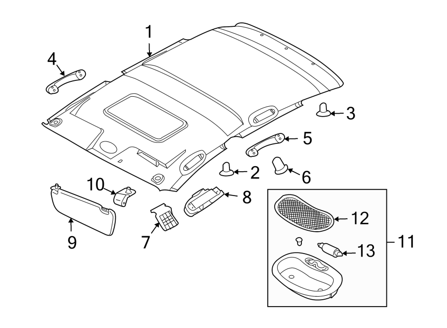 Diagram INTERIOR TRIM. for your 2025 Chevrolet Corvette Z06 Convertible  