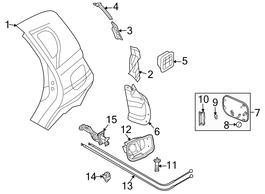 Diagram QUARTER PANEL & COMPONENTS. for your 2005 Chevrolet Trailblazer EXT   