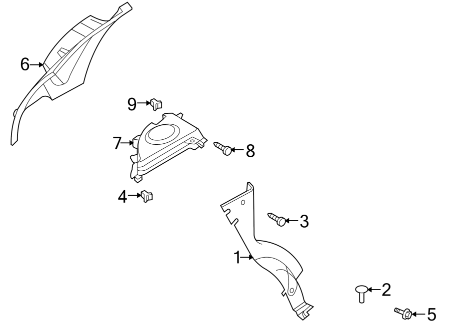 Diagram QUARTER PANEL. INTERIOR TRIM. for your 2009 Chevrolet HHR   