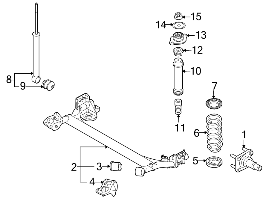 Diagram REAR SUSPENSION. SUSPENSION COMPONENTS. for your 2017 GMC Sierra 2500 HD 6.0L Vortec V8 A/T 4WD Base Crew Cab Pickup Fleetside 