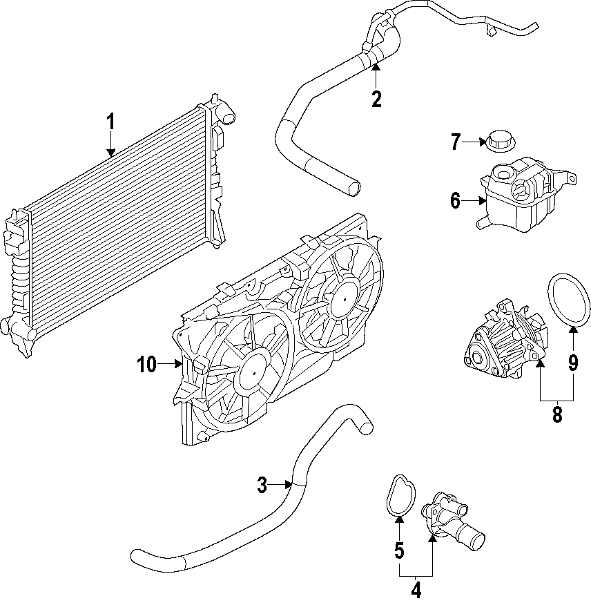 COOLING SYSTEM. COOLING FAN. RADIATOR. WATER PUMP. Diagram