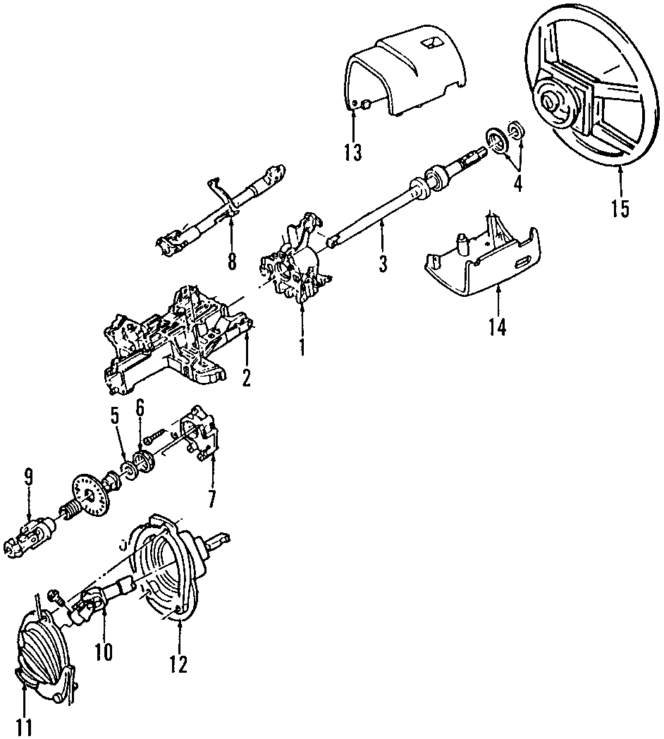 Diagram STEERING COLUMN. STEERING WHEEL. for your Ford