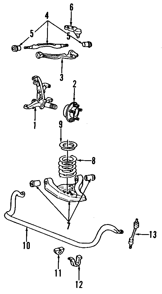 Diagram FRONT SUSPENSION. LOWER CONTROL ARM. SUSPENSION COMPONENTS. UPPER CONTROL ARM. for your 2007 Ford F-150 4.6L Triton V8 A/T 4WD XL Standard Cab Pickup Fleetside 