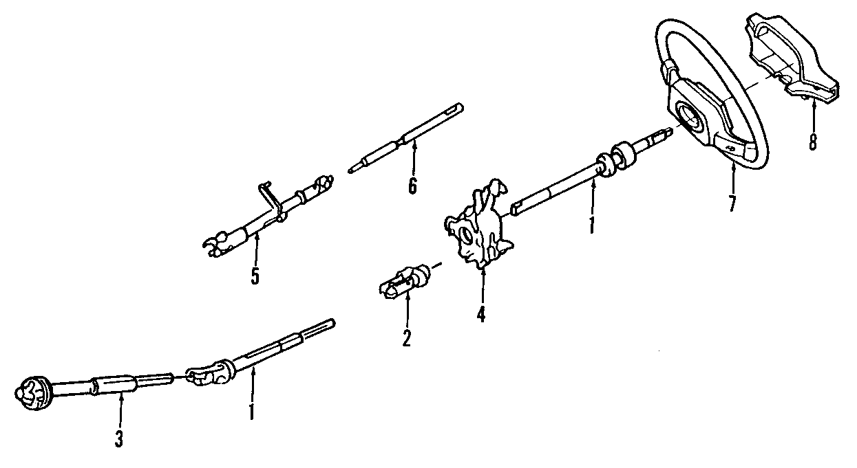 Diagram STEERING COLUMN. STEERING WHEEL. for your 1992 Mercury Grand Marquis   