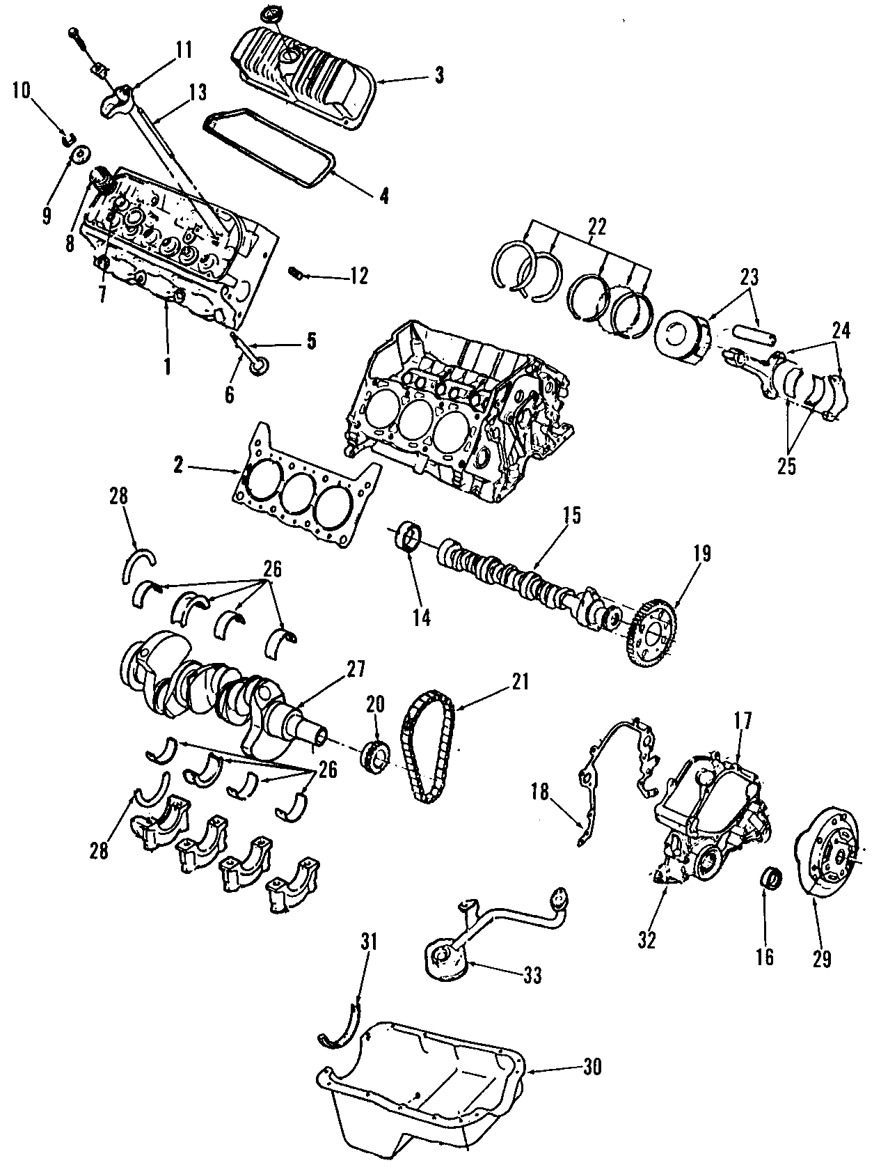 Diagram CAMSHAFT & TIMING. CRANKSHAFT & BEARINGS. CYLINDER HEAD & VALVES. LUBRICATION. MOUNTS. PISTONS. RINGS & BEARINGS. for your 2006 Ford Mustang   