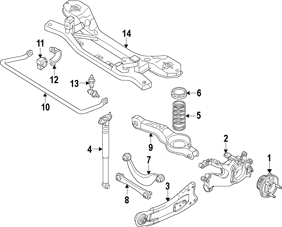 Diagram Rear suspension. for your 2019 Lincoln MKZ Reserve I Sedan  