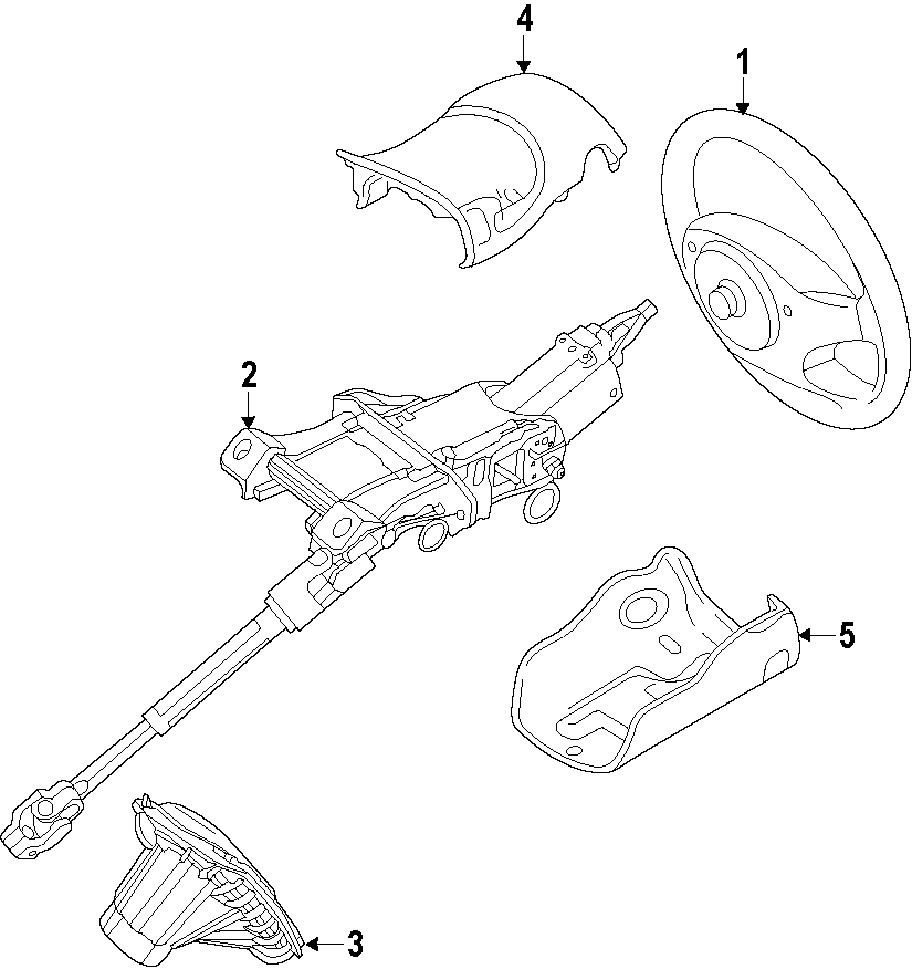 Diagram STEERING COLUMN. STEERING WHEEL. for your Ford Focus  