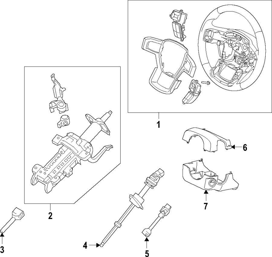 Diagram STEERING COLUMN. STEERING WHEEL. for your 1988 Ford Ranger   