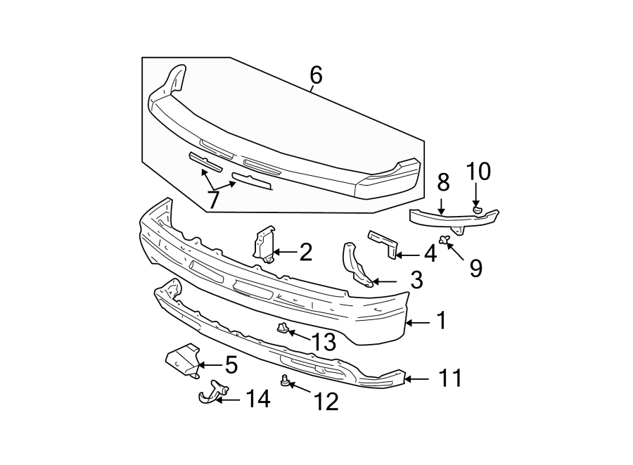 Diagram FRONT BUMPER. BUMPER & COMPONENTS. for your 2013 Chevrolet Silverado 3500 HD WT Standard Cab Pickup Fleetside  