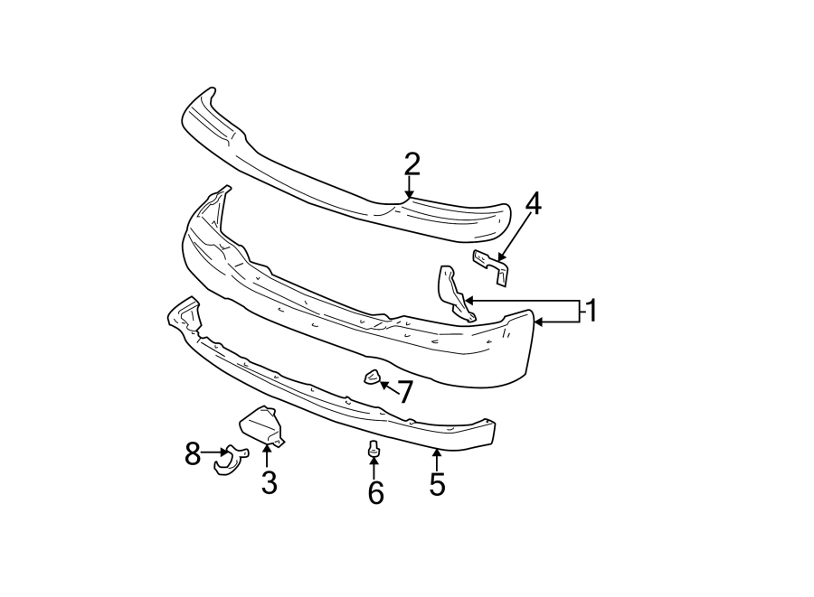 Diagram FRONT BUMPER. BUMPER & COMPONENTS. for your 2013 Chevrolet Express 3500 LT Standard Passenger Van 6.6L Duramax V8 DIESEL A/T 