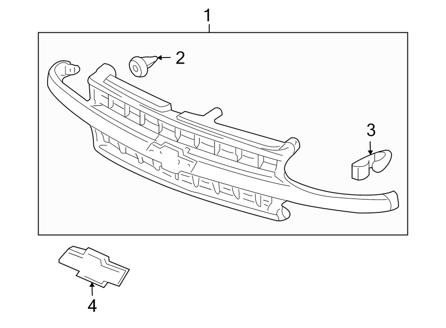 GRILLE & COMPONENTS. Diagram