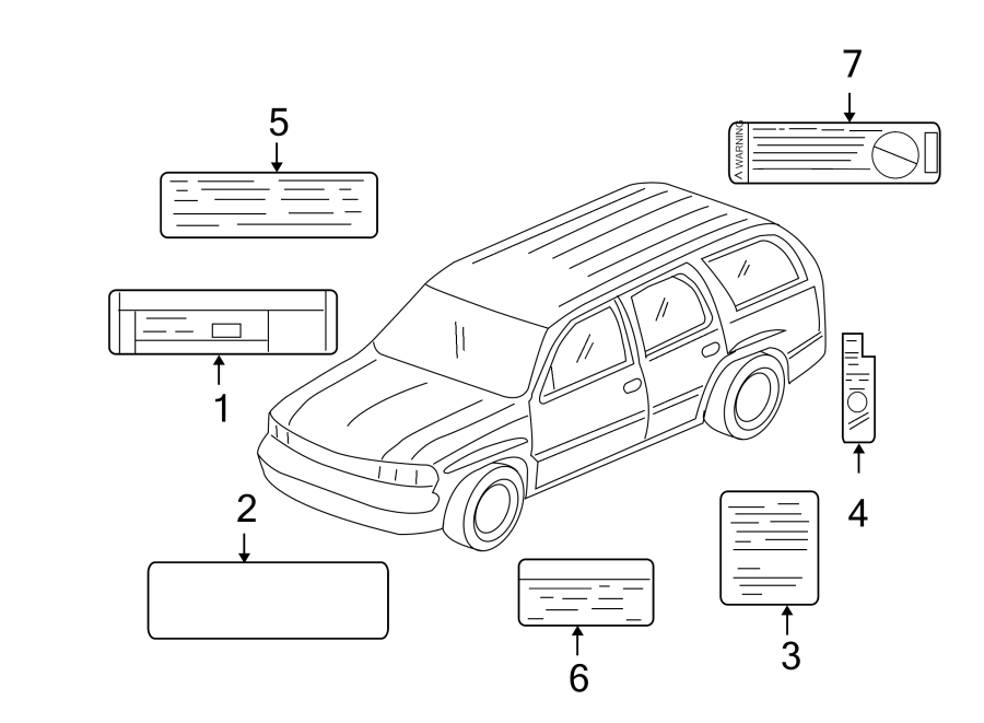 Diagram INFORMATION LABELS. for your 2014 Chevrolet Silverado   