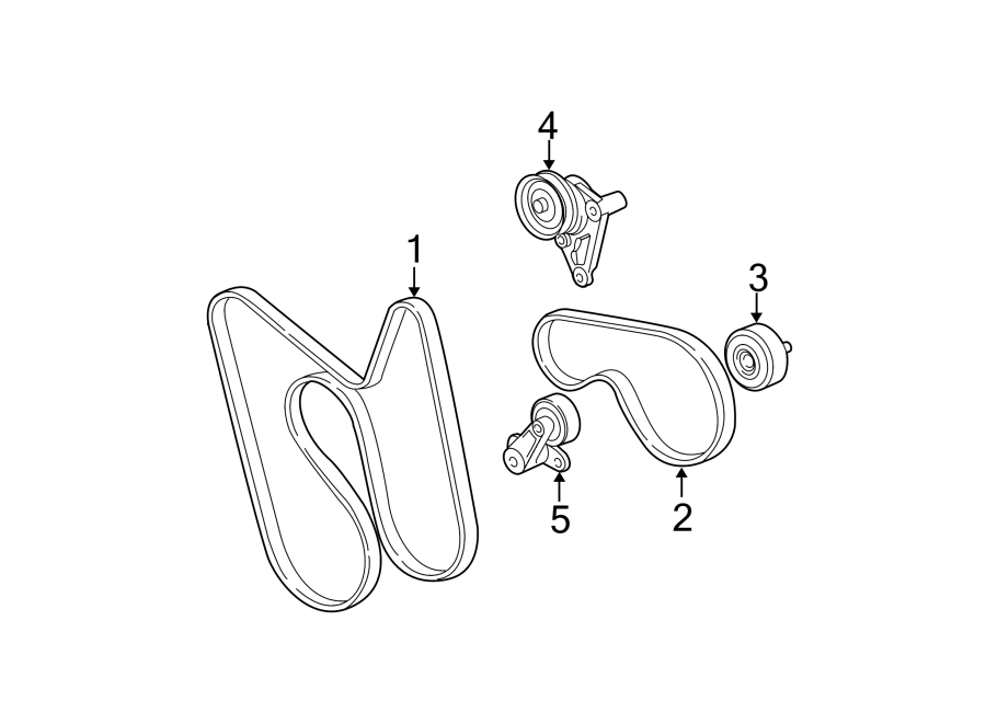 Diagram BELTS & PULLEYS. for your 2005 Chevrolet Uplander    