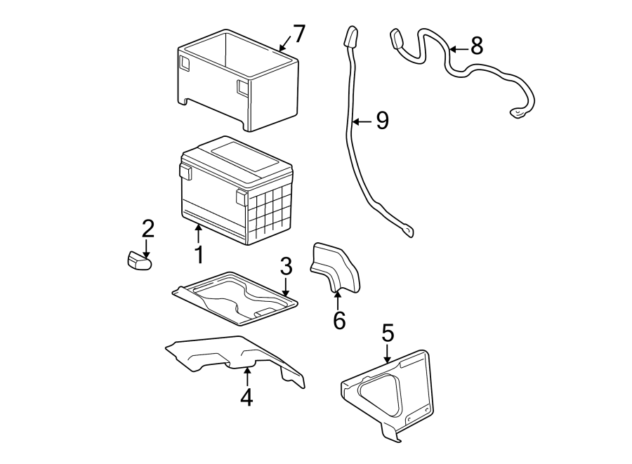 Diagram 5. 3L & 6. 0L. 8. 1L. Auxiliary battery. for your 2005 Chevrolet Cavalier   