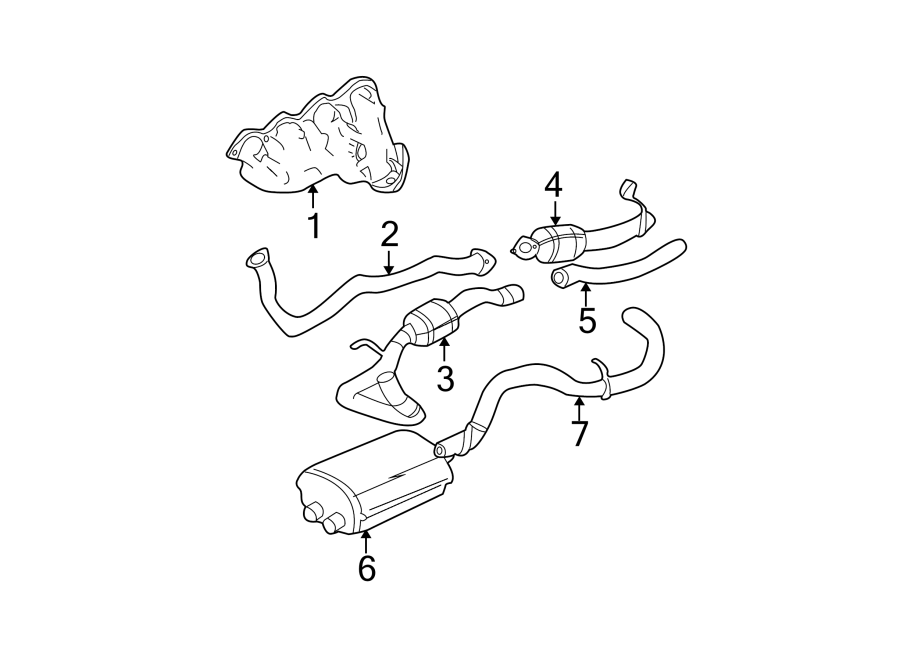 Diagram EXHAUST SYSTEM. EXHAUST COMPONENTS. MANIFOLD. for your 2024 Chevrolet Camaro  LT1 Coupe 