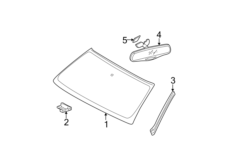 Diagram WINDSHIELD. GLASS. for your 2005 Chevrolet Silverado 3500 Base Cab & Chassis Fleetside  