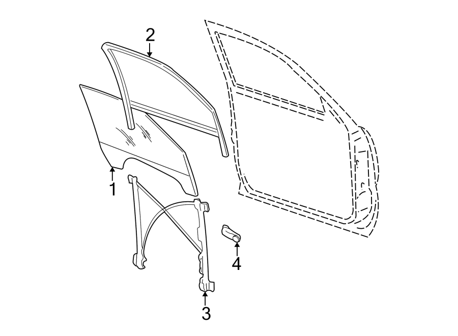 Diagram FRONT DOOR. GLASS & HARDWARE. for your 2014 Chevrolet Spark 1.2L Ecotec M/T LS Hatchback 