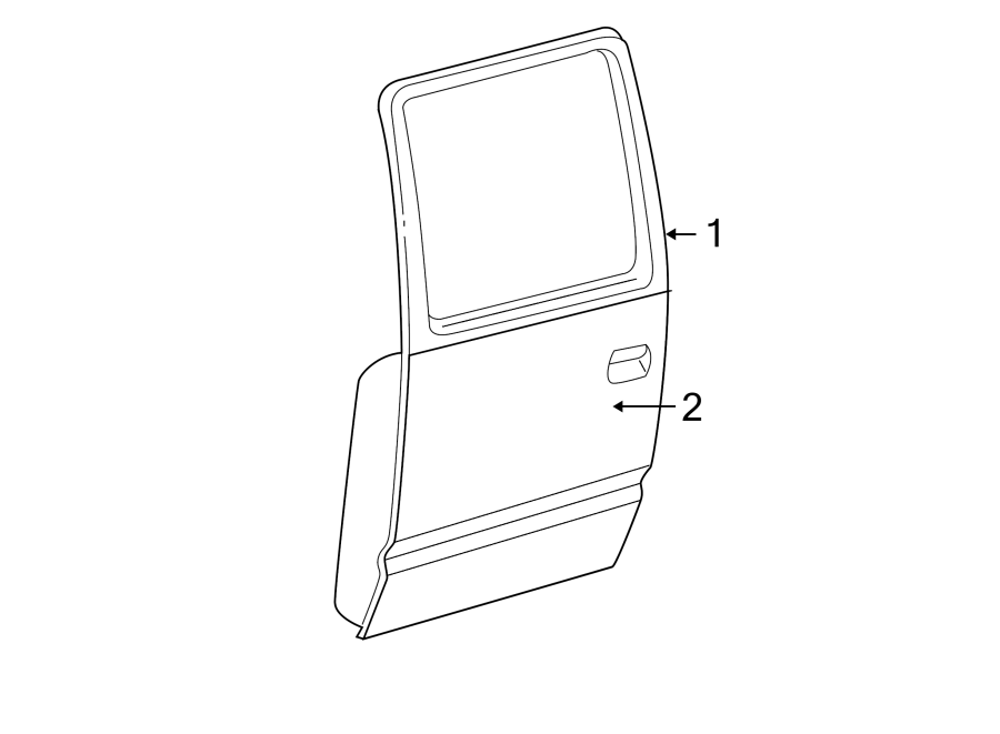 Diagram REAR DOOR. DOOR & COMPONENTS. for your 2023 Chevrolet Bolt EV   