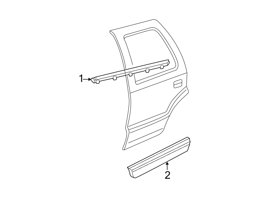 Diagram REAR DOOR. EXTERIOR TRIM. for your 2014 Chevrolet Spark   