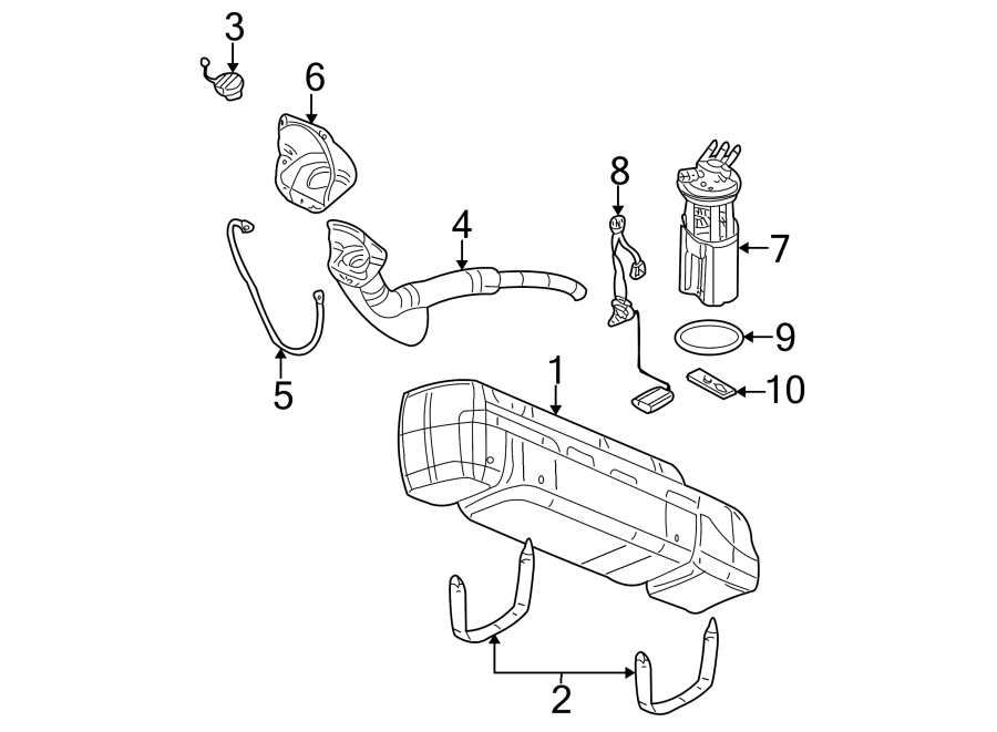 Diagram FUEL SYSTEM COMPONENTS. for your 2001 GMC Yukon   