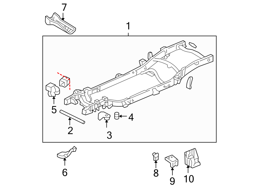 Diagram Frame & components. for your 2016 GMC Sierra 2500 HD 6.0L Vortec V8 FLEX A/T RWD SLE Extended Cab Pickup Fleetside 