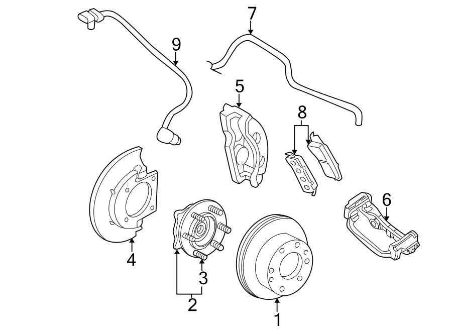 Diagram FRONT SUSPENSION. BRAKE COMPONENTS. for your 2023 Chevrolet Camaro  LS Coupe 