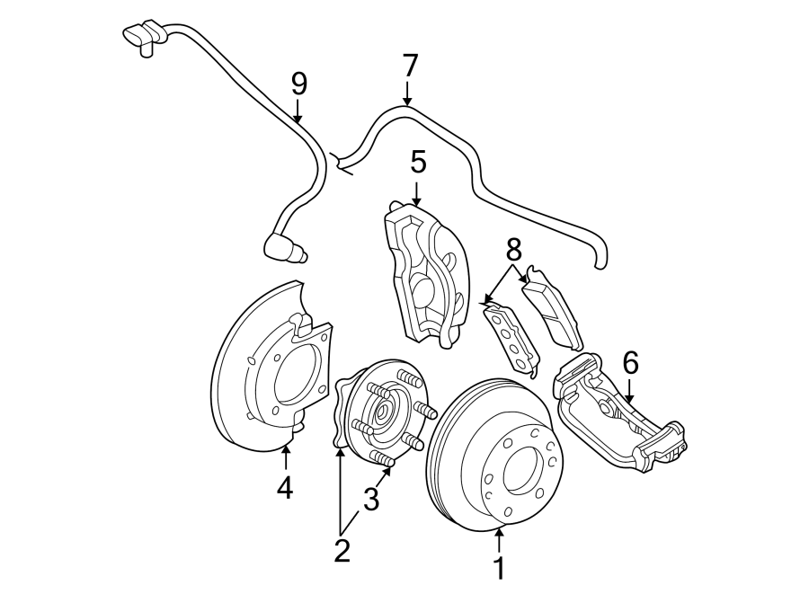 Diagram FRONT SUSPENSION. BRAKE COMPONENTS. for your 2023 Chevrolet Camaro 6.2L V8 M/T LT1 Coupe 