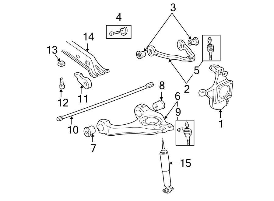 Diagram Front suspension. Suspension components. for your 2017 GMC Sierra 2500 HD 6.0L Vortec V8 FLEX A/T RWD Base Extended Cab Pickup Fleetside 