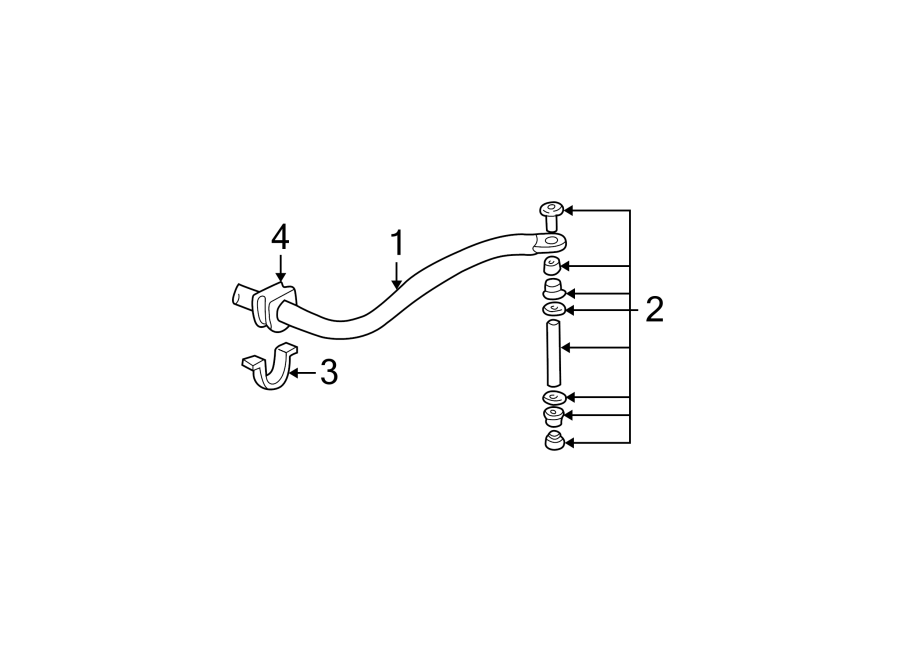 Diagram FRONT SUSPENSION. STABILIZER BAR & COMPONENTS. for your 2011 Chevrolet Suburban 2500 LT Sport Utility 6.0L Vortec V8 FLEX A/T 4WD 