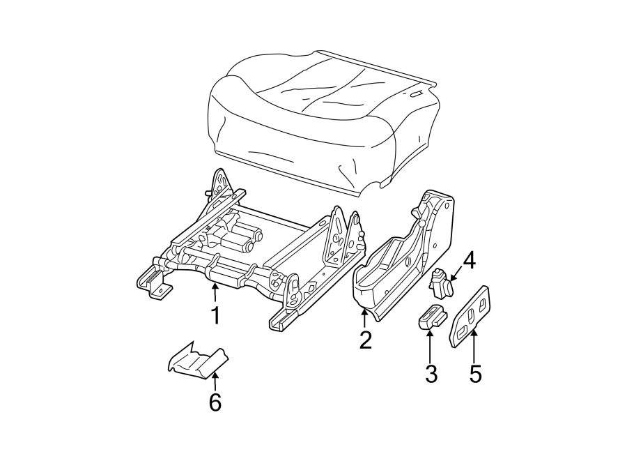 Diagram SEATS & TRACKS. TRACKS & COMPONENTS. for your 2002 Chevrolet Suburban 2500 LS Sport Utility 8.1L Vortec V8 A/T RWD 